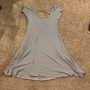 black & white striped t-shirt dress